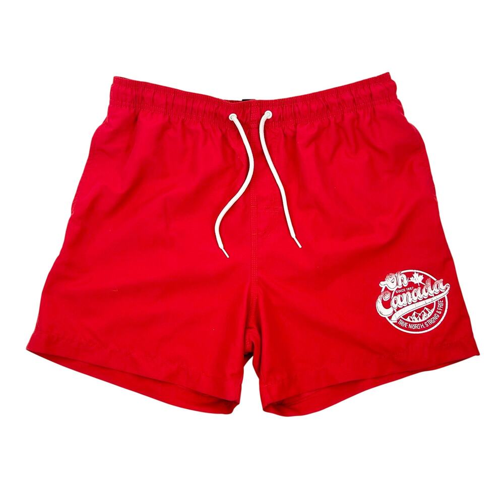 George Swim Trunks‎ Novelty Oh Canada True North Mesh Lined Red Beach Medium